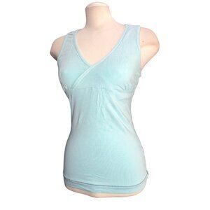 Green Apple Thermal Regulating Racerback Bamboo Tank Top Sz Large Light Blue